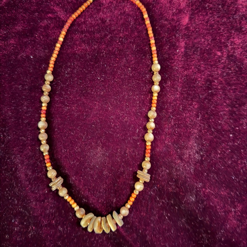 Elegant Beaded Necklace in Warm Tones